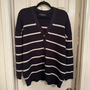 Black and White Striped Women's Sweater